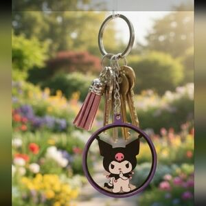 One 3dprinted Kuromi Keychain